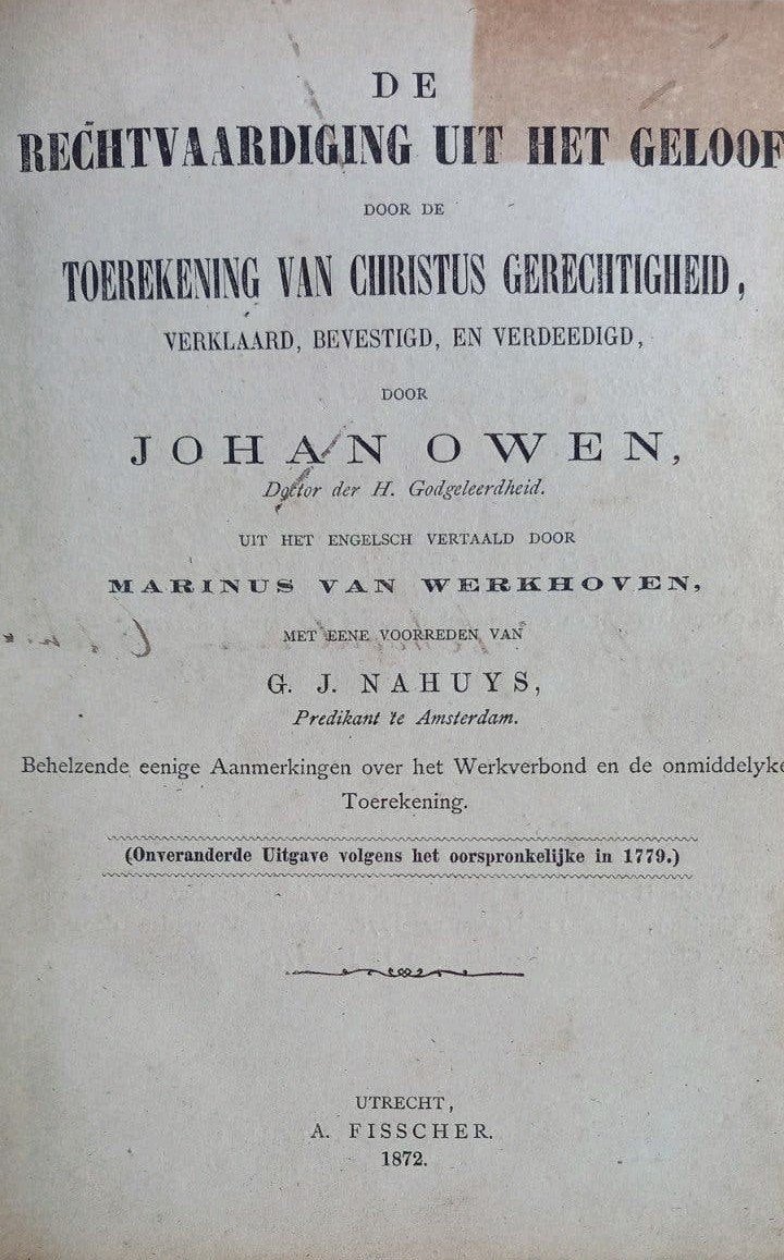 Owen over de rechtvaardiging, Ophalen of Verzenden