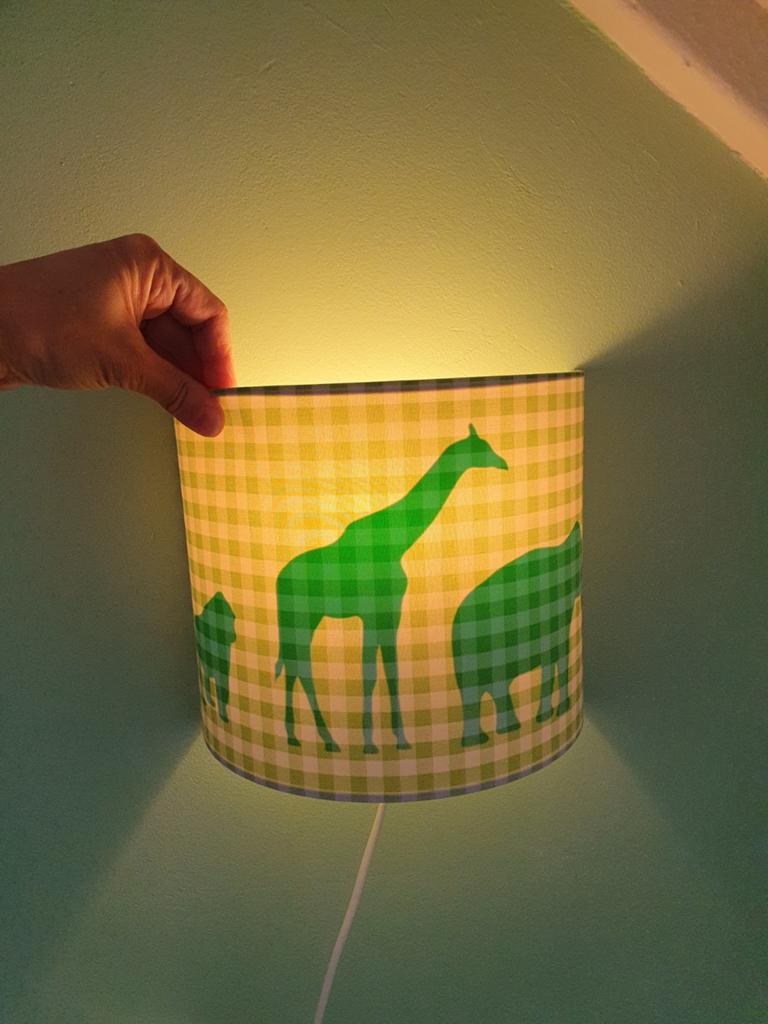 Little Dutch Wandlamp met dierenprint - Groen geruit, Ophalen of Verzenden, Gebruikt, Overige materialen, Kinderkamer, Speels, Safari