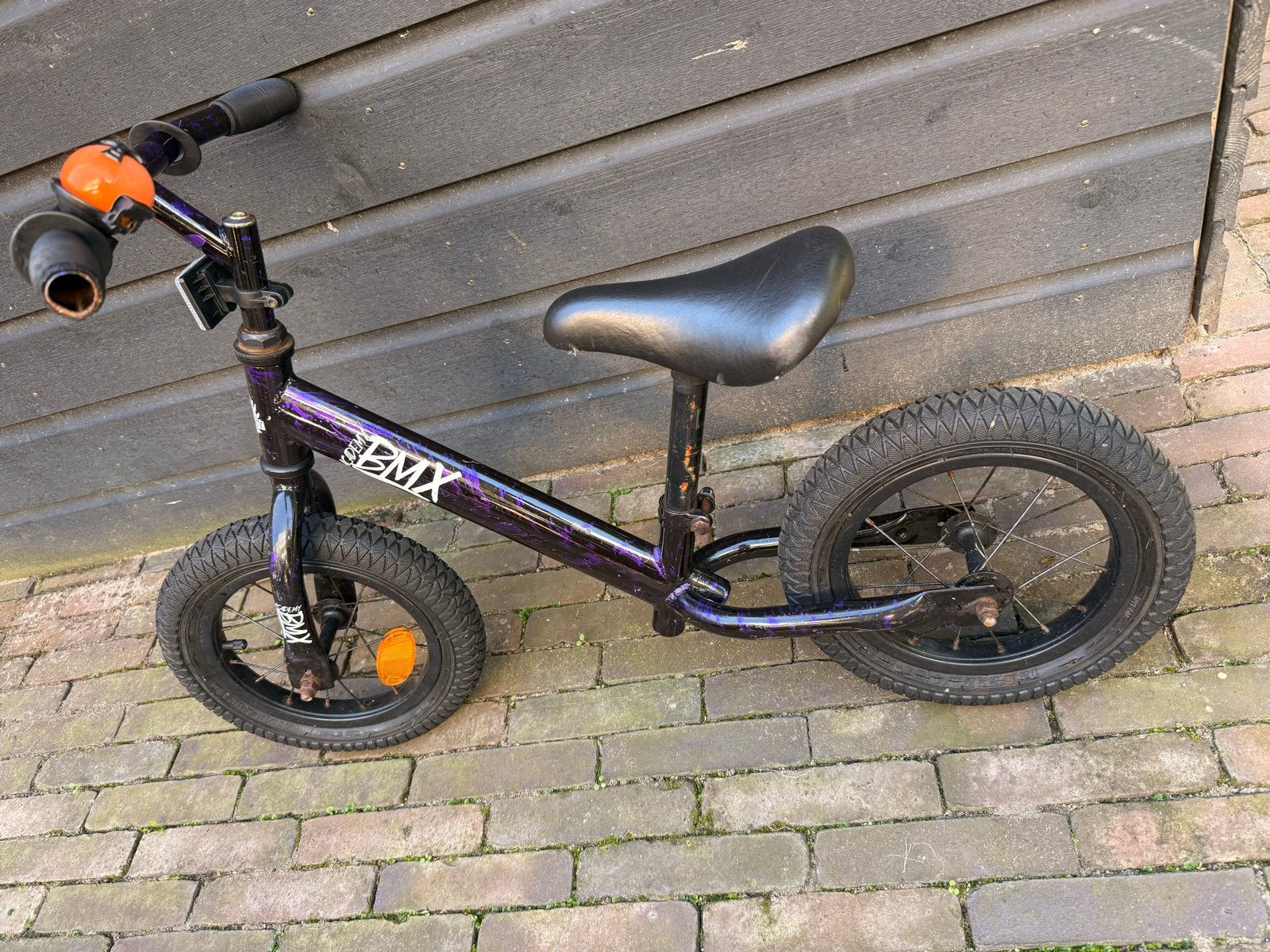 BMX Loopfiets - Paars/Zwart - Perfect voor de kleintjes!, Ophalen, Gebruikt, Minder dan 16 inch