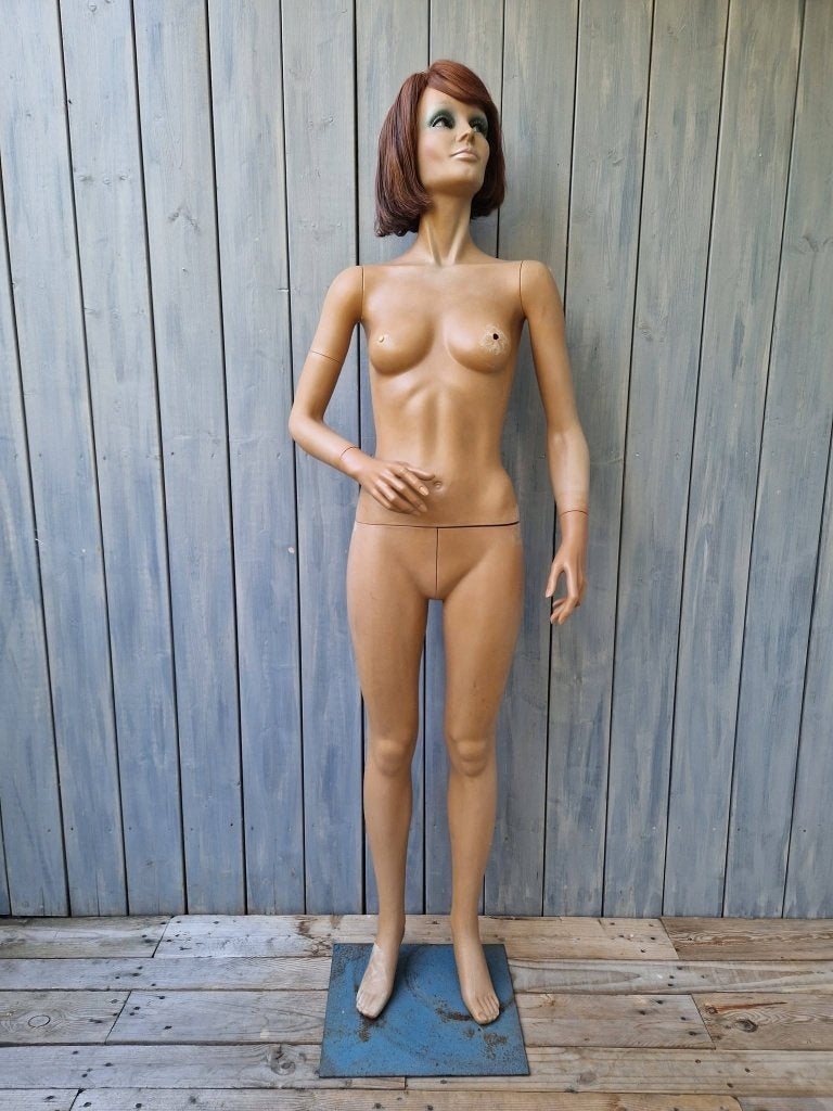 vintage etalagepop dame paspop oud, Ophalen, Gebruikt, Pop