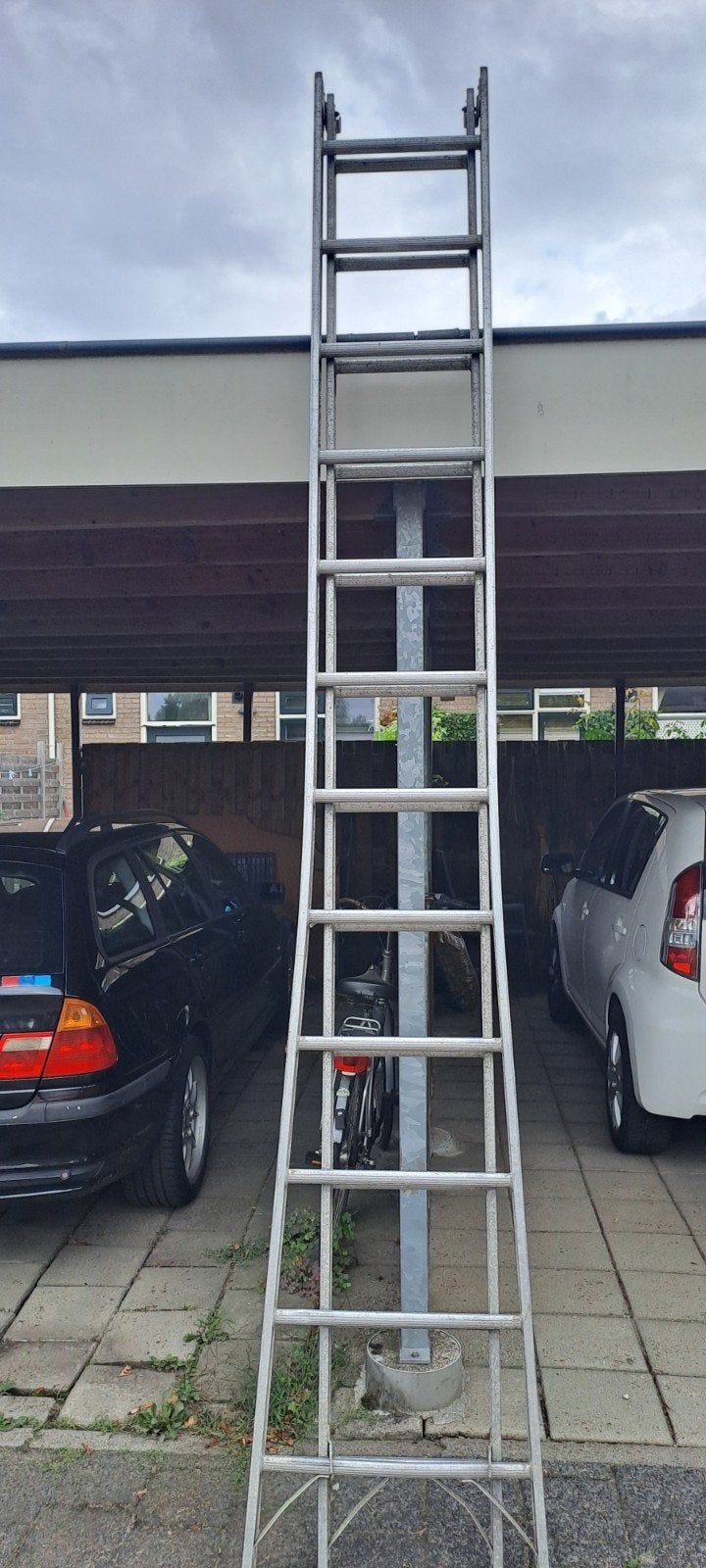 Aluminium  2 delige Altrex ladderadder, Doe-het-zelf en Verbouw, Ophalen, Gebruikt, Ladder, 4 meter of meer