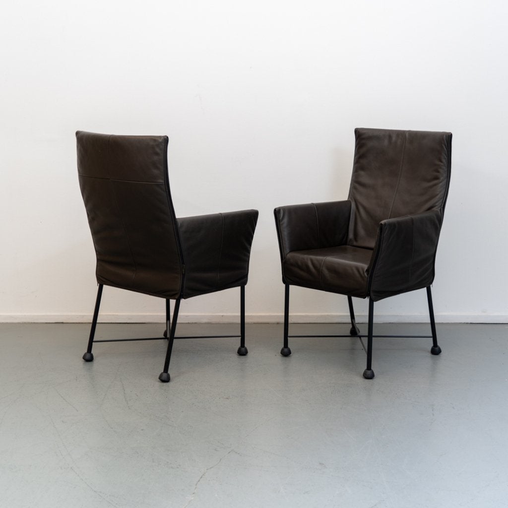 Montis Chaplin (eetkamer)stoelen - donkerbruin leder, Niet ingevuld, Zo goed als nieuw, Niet ingevuld, Niet ingevuld