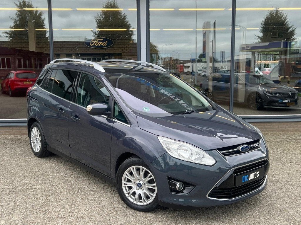Ford Grand C-Max 1.0 EcoBoost | Ambiente | Trekhaak | Pano |, Auto's, Voorwielaandrijving, Navigatiesysteem, Zwart, 100 pk