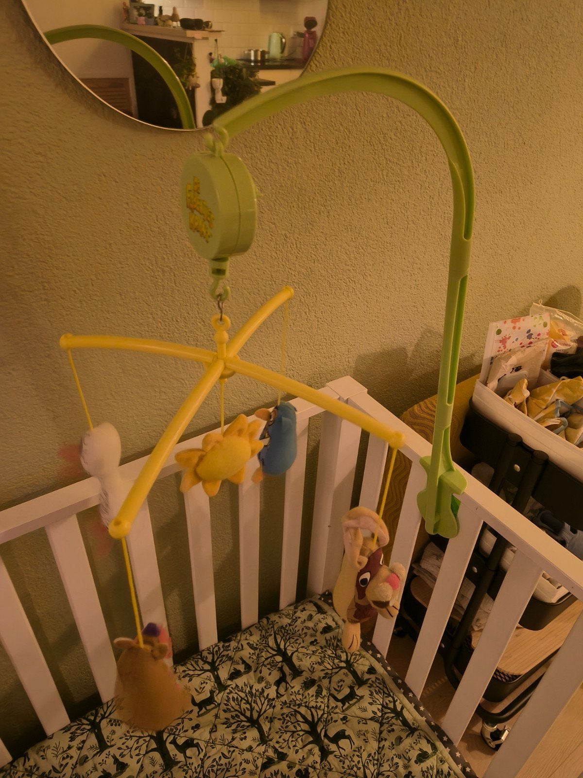 Mobiel voor Babybed of box, Ophalen, Gebruikt, Groen, Draadloos