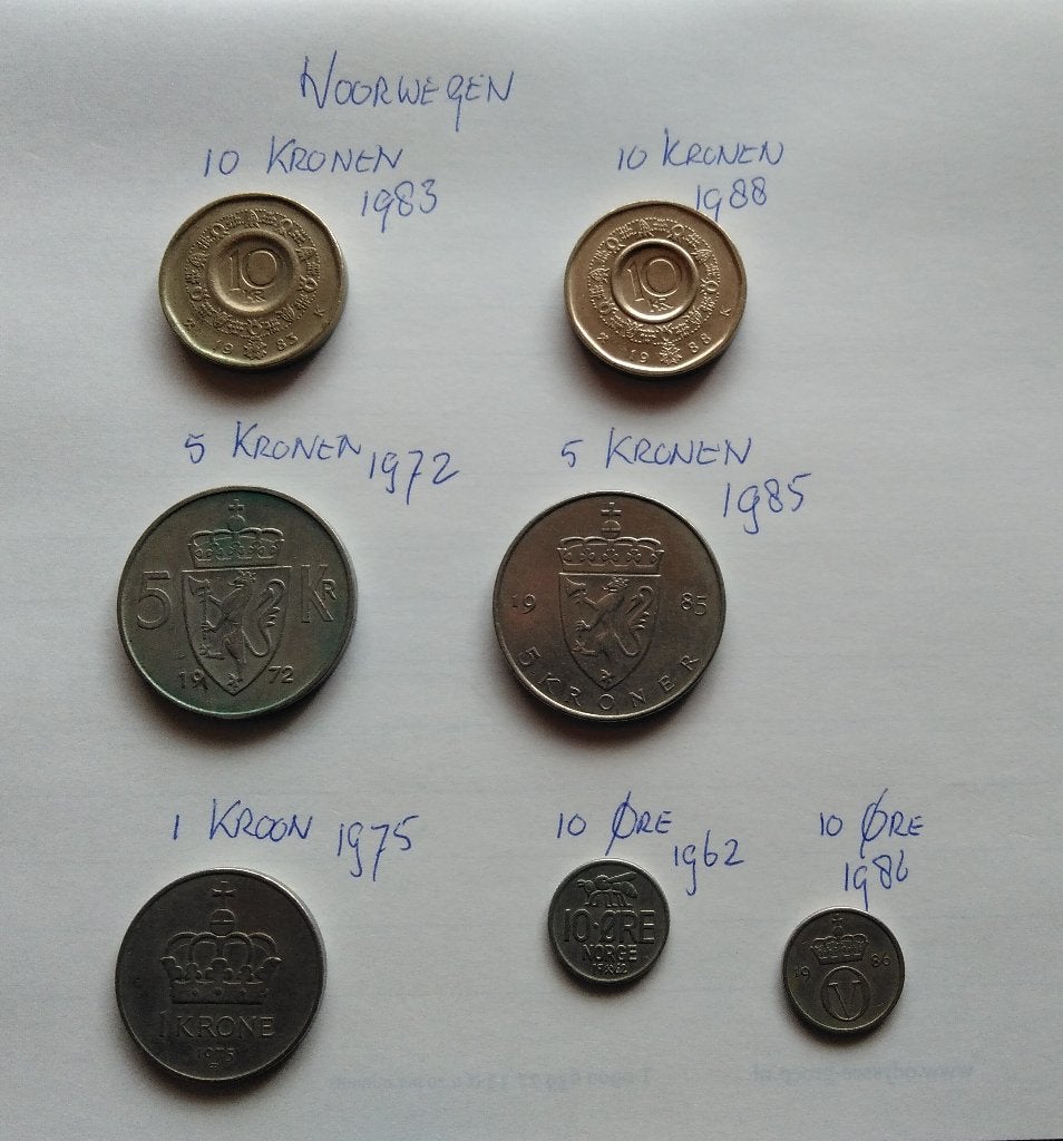 Munten Noorwegen ( zie beschrijving), Ophalen of Verzenden, Overige landen, Losse munt