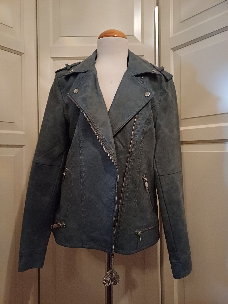 Jack jas leder grijs Vero Moda nieuw 36 38 ( Jool ), Vero Moda, Nieuw, Ophalen of Verzenden, Maat 36 (S)