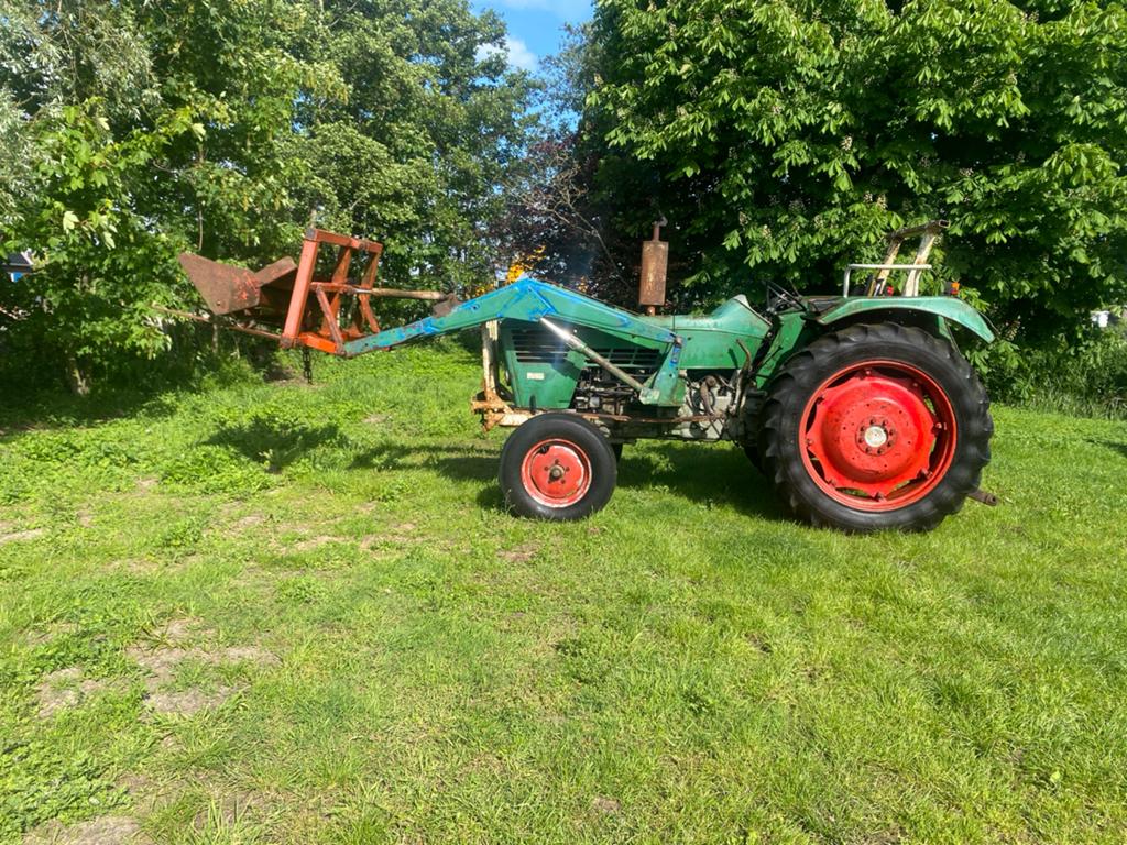 Deutz 6006 met vooras vering en voorlader, Ophalen, Deutz - Fahr, Oldtimer, Tot 80 Pk