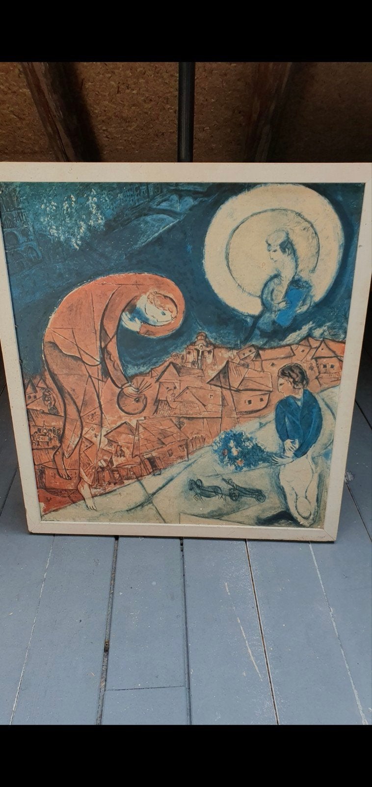 Marc Chagall - De Droom (The Dream) - Lithografie, Ophalen of Verzenden