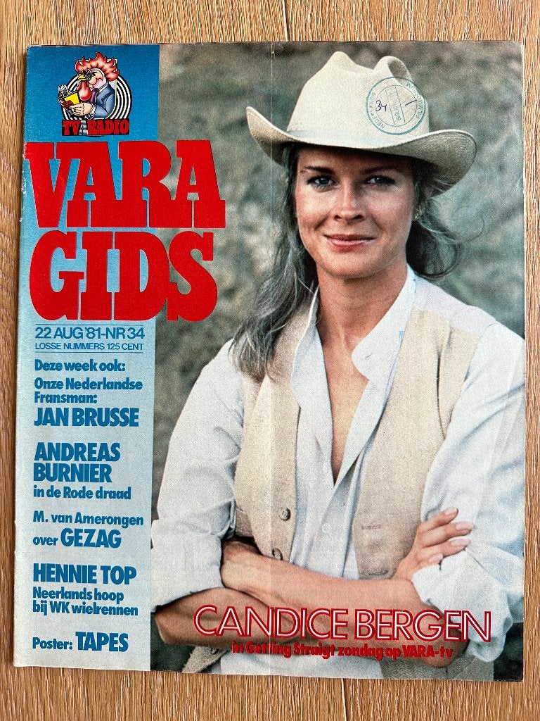VARA Gids 22 aug 1981, Candice Bergen, Jan Brusse, Tapes,, Boeken, Tijdschriften en Kranten, Ophalen of Verzenden, Gelezen, Muziek, Film of Tv