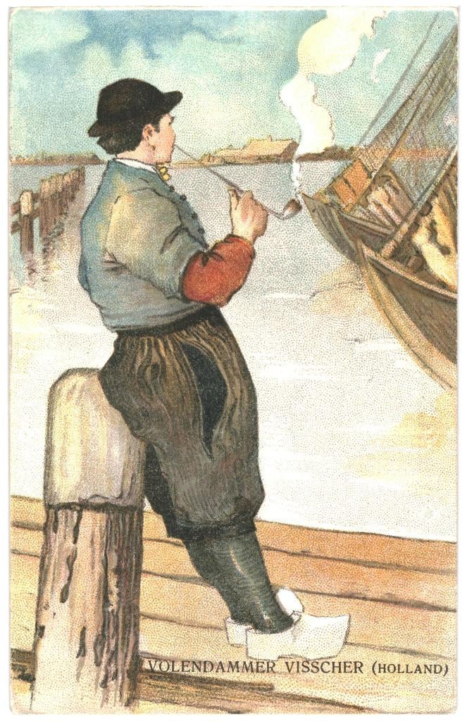 992389 Volendam Visser Visscher Nette oud kaart onbeschreven, Ophalen of Verzenden, 1920 tot 1940, Ongelopen, Noord-Holland