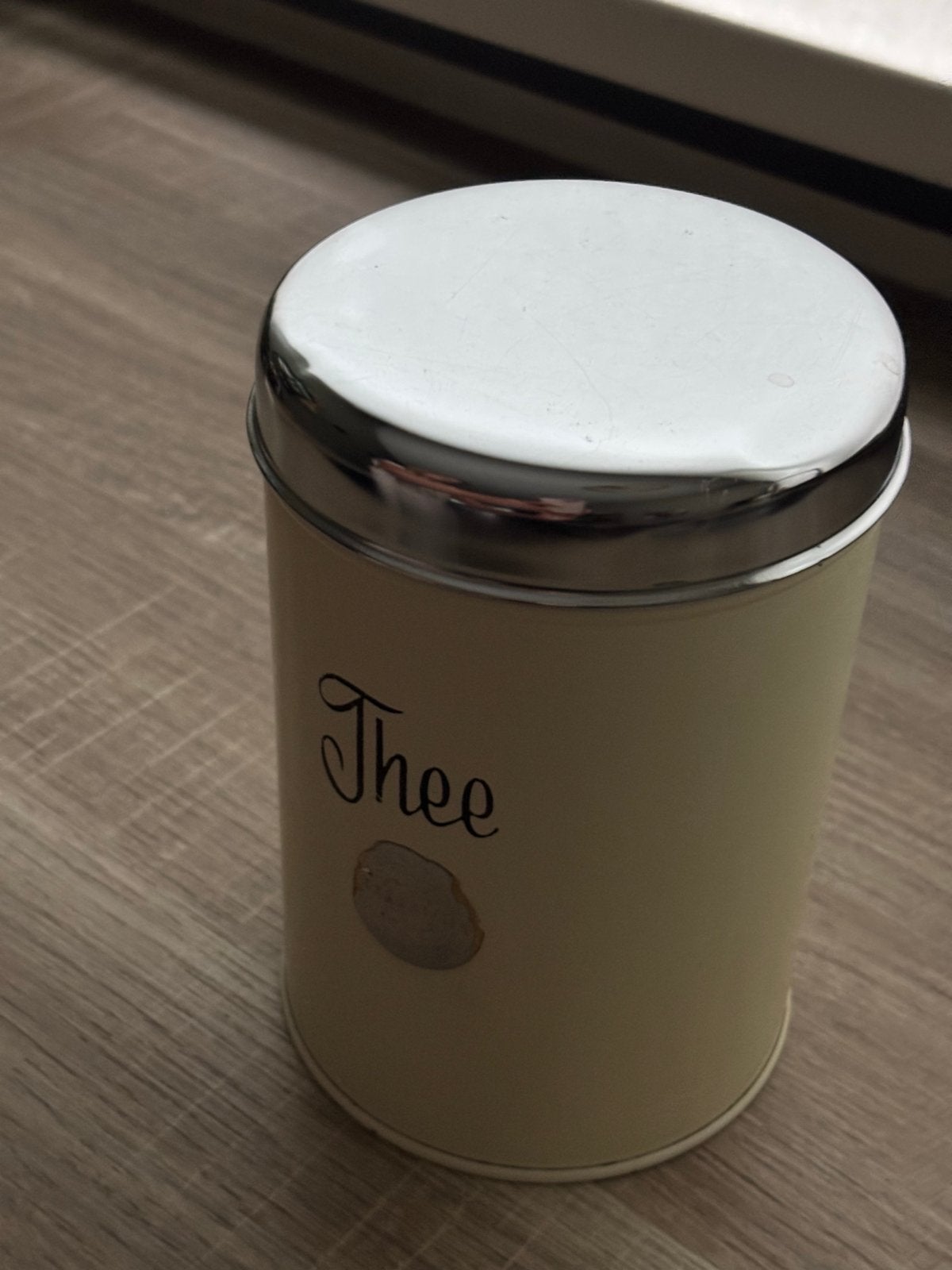 Vintage Brabantia Theebus - Crème met Chroom Deksel, Ophalen of Verzenden
