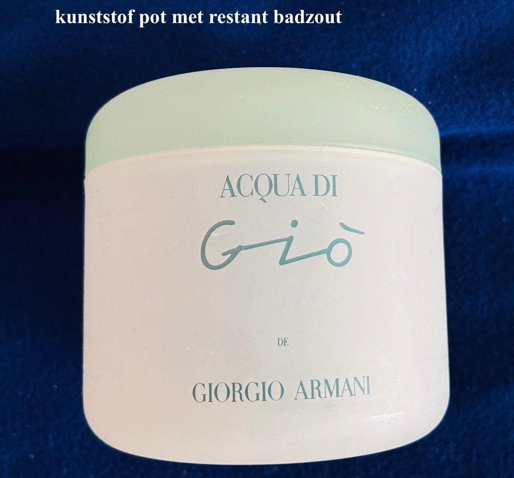 orig. AQUA DI GIO pot met Restant Badzout GIORGIO ARMANI, Ophalen, Gebruikt, Bad & Douche