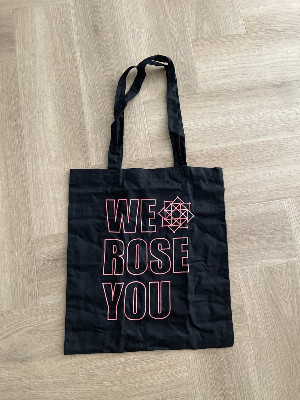 Zwarte stoffen tas met 'WE ROSE YOU' opdruk, Ophalen of Verzenden, Nieuw, Zwart, Shopper