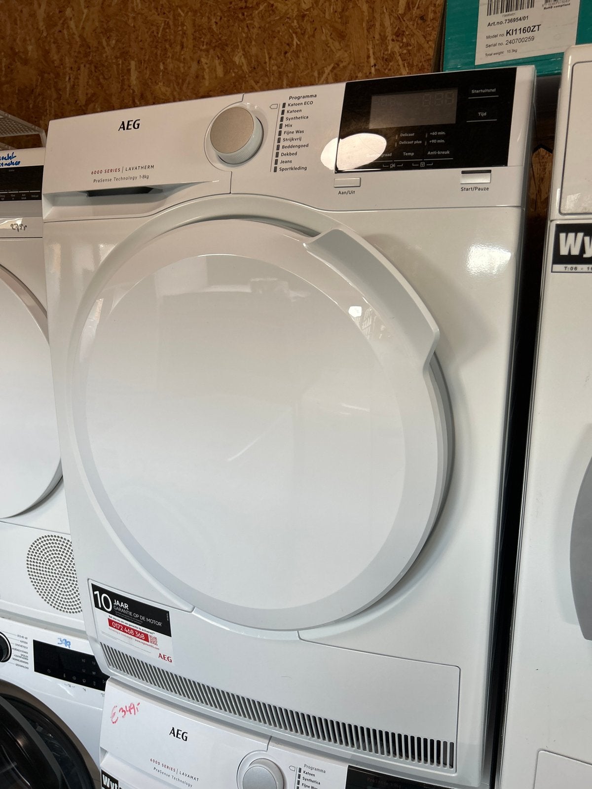 AEG T6DB86SP Warmtepompdroger - 8 kg - Energieklasse A+++, Witgoed en Apparatuur, Ophalen, Q, Overige typen, Zo goed als nieuw