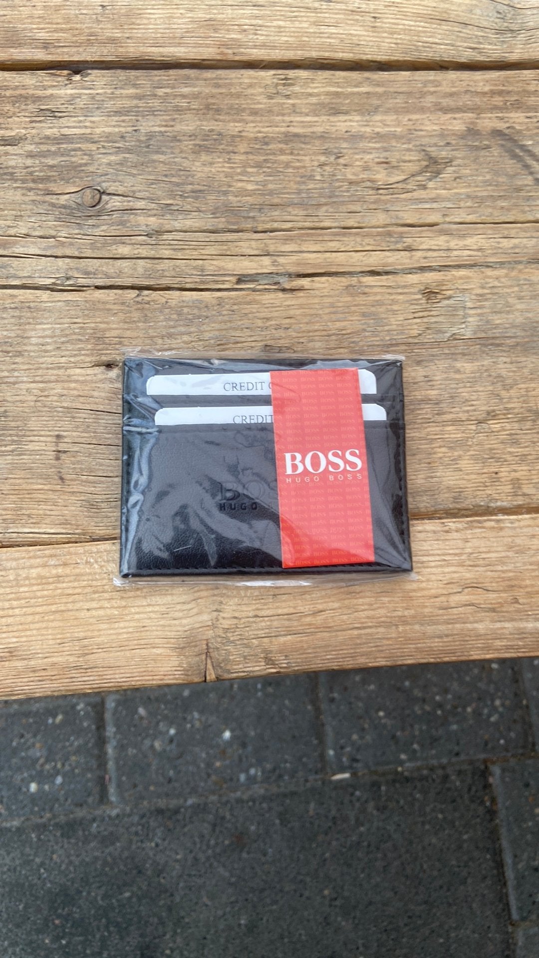 Nepmerk Hugo Boss pashouder, Sieraden, Tassen en Uiterlijk, Portemonnees, Ophalen, Nieuw, Zwart, Overige merken