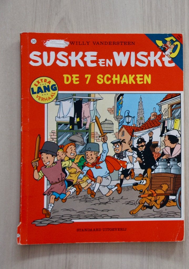 Suske & Wiske - De 7 Schaken - nr 245 - extra lang verhaal, Boeken, Willy Vandersteen, Eén stripboek, Ophalen of Verzenden, Zo goed als nieuw