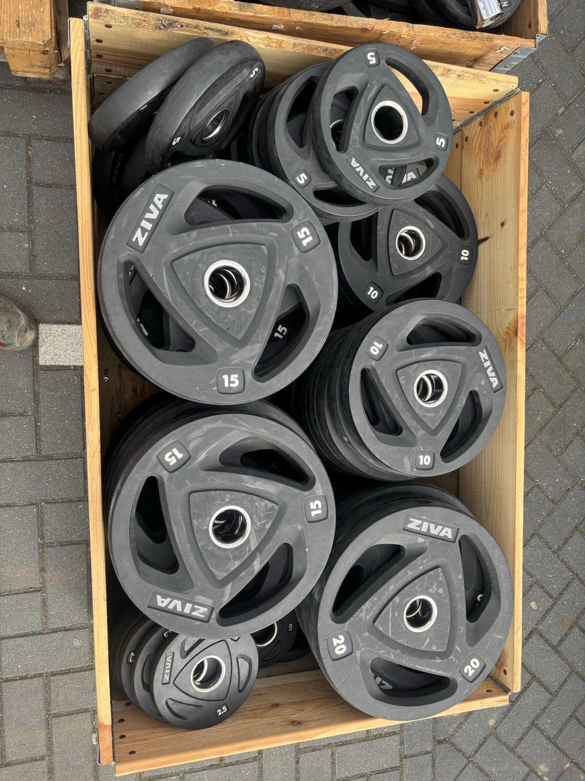 Ziva PU Halterschijven - €3,- per kg (1432,5 kg voorraad), Halterschijven, Ziva, Ziva, Zo goed als nieuw