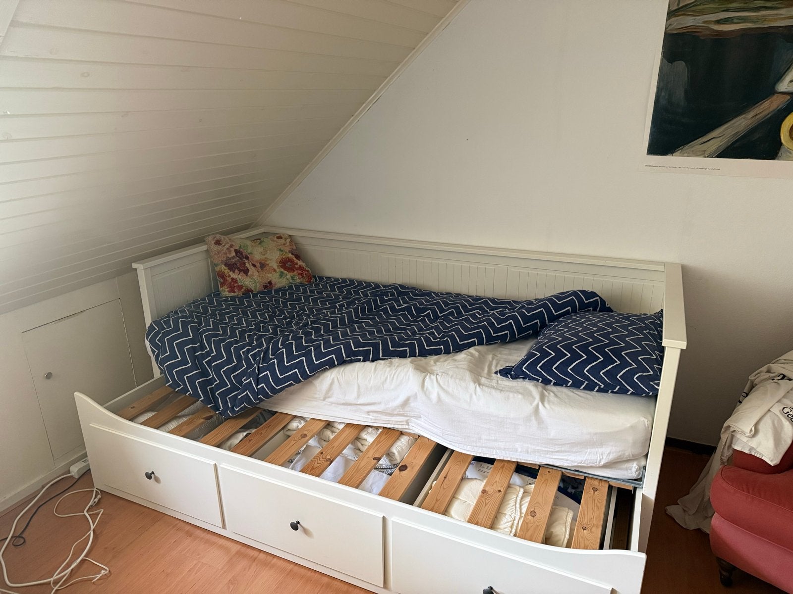 IKEA Brimnes bedbank met opberglades ophalen in BREDA, Huis en Inrichting, Slaapkamer | Bedden, Ophalen, Gebruikt, Eenpersoons