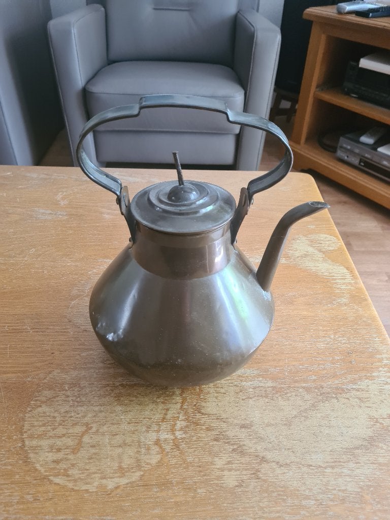 Antieke koperen theepot / waterketel, Ophalen of Verzenden, Koper