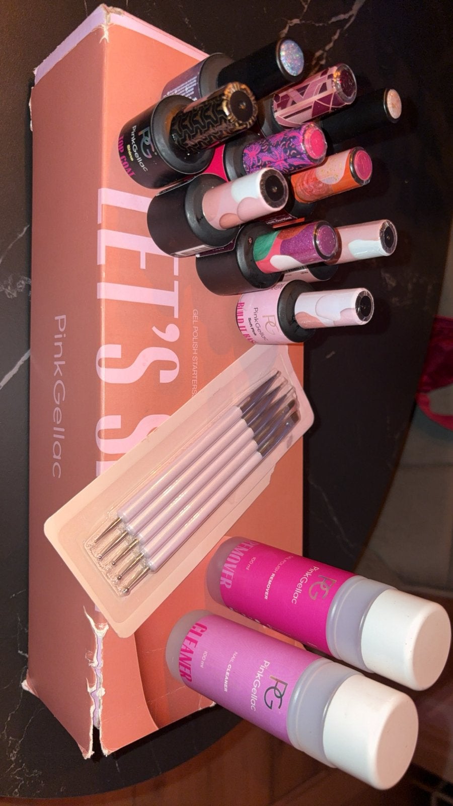Pink gellac met uitbreiding, Ophalen, Gebruikt, Overige kleuren, Handen en Nagels