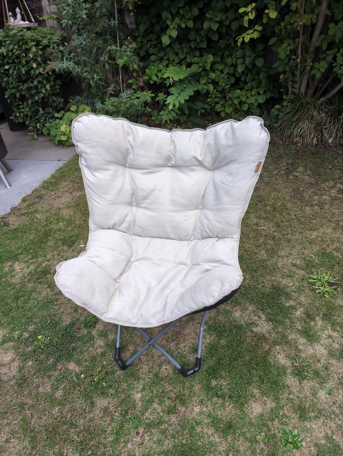 2x Bo Camp vlinderstoel redbridge beige, Ophalen, Zo goed als nieuw, Campingstoel