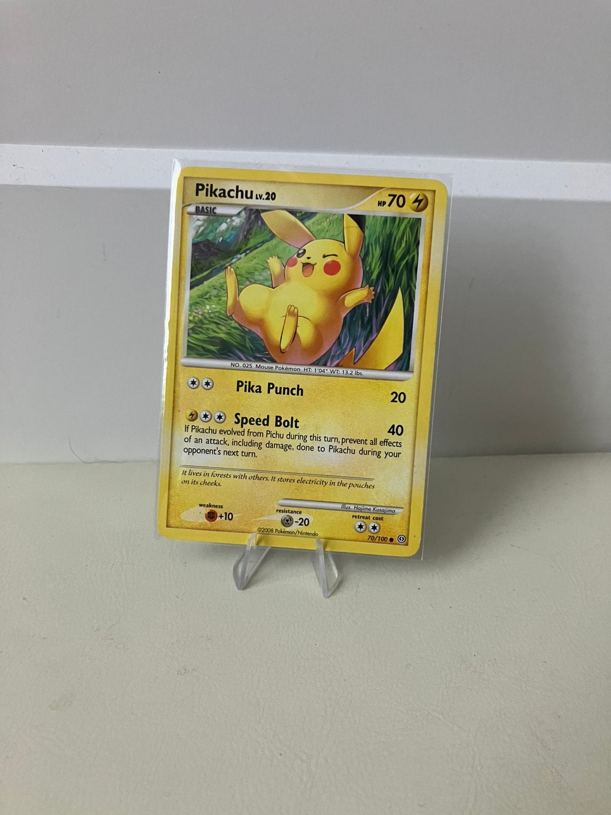 Pikachu 70/100 stormfront, Verzamelen, Speelkaarten, Jokers en Kwartetten, Ophalen of Verzenden, Zo goed als nieuw, Speelkaart(en)