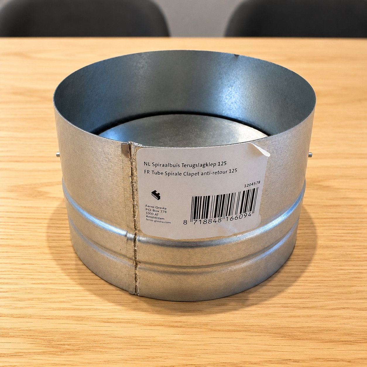 Terugslagklep Ø 125 mm voor spirobuis / ventilatiekanaal, Ophalen of Verzenden, Nieuw, Ventilator