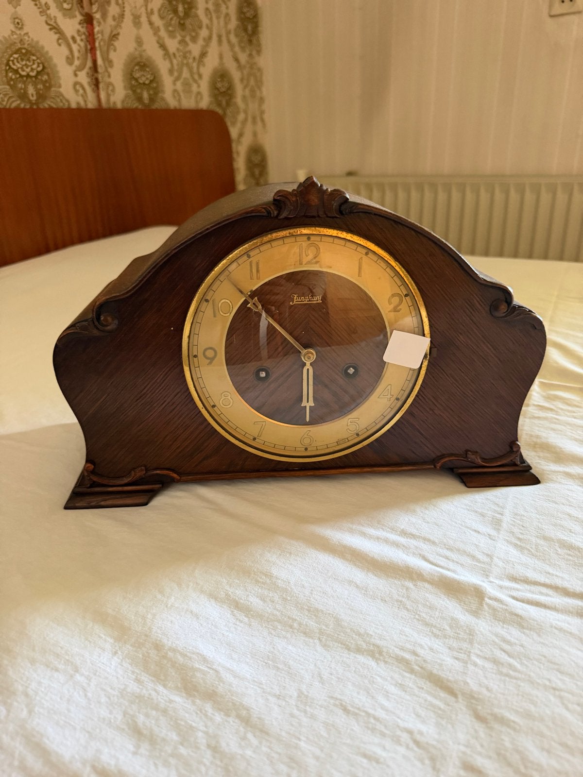 Antieke Junghans schoorsteenklok - Prachtig uurwerk, Ophalen of Verzenden