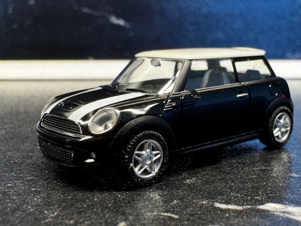 DB-3221:  Mini Cooper S - zwart met striping, Hobby en Vrije tijd, Modelauto's | 1:87, Ophalen of Verzenden, Nieuw, Auto, Herpa