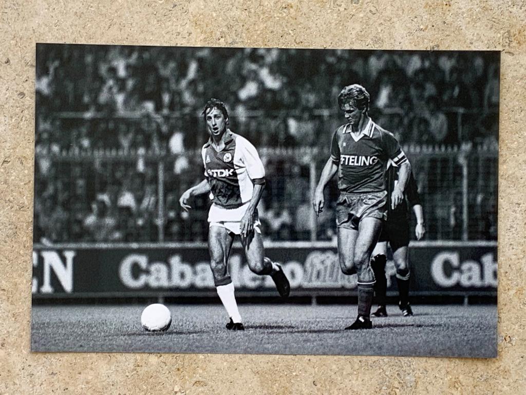 Org z/w foto Johan Cruijff-L van Gaal Ajax-Sparta 11-09-1982, Verzenden, Nieuw, Ajax, Poster, Plaatje of Sticker