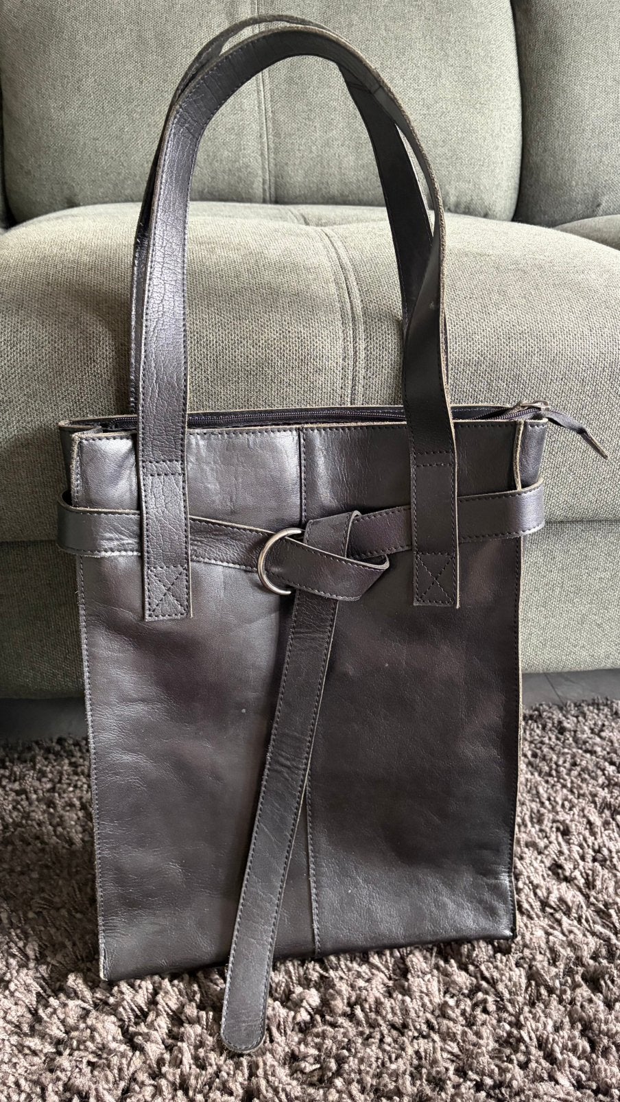 Leren dames laptoptas zwart, Ophalen of Verzenden, 15 inch, Zo goed als nieuw, Aktetas