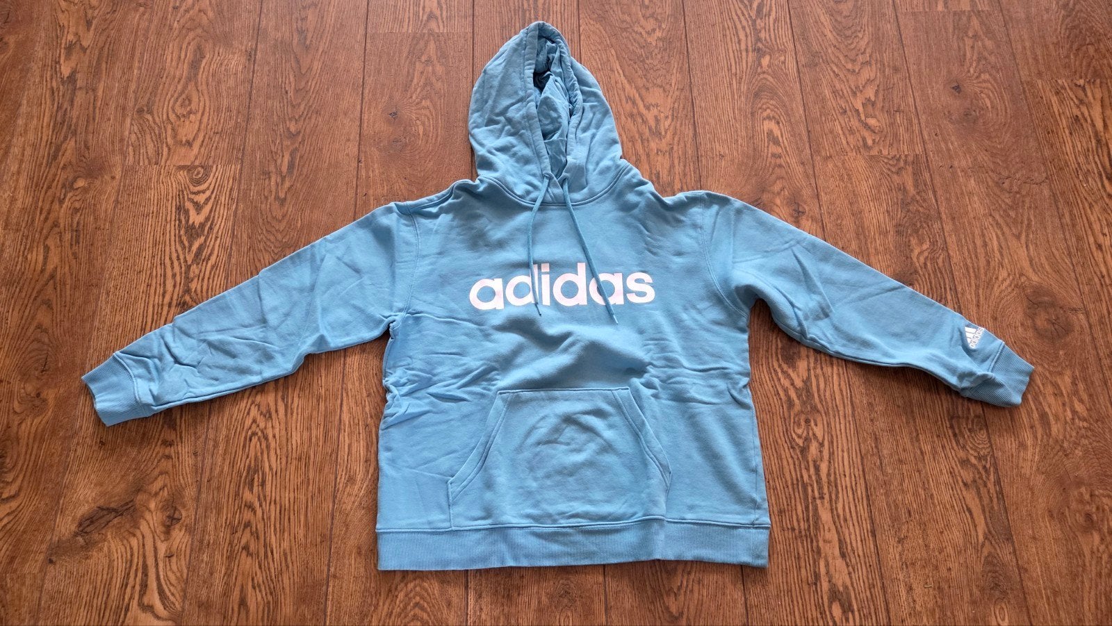 Adidas hoodie lichtblauw - Maat L, Maat 42/44 (L), Ophalen of Verzenden, Zo goed als nieuw, Blauw
