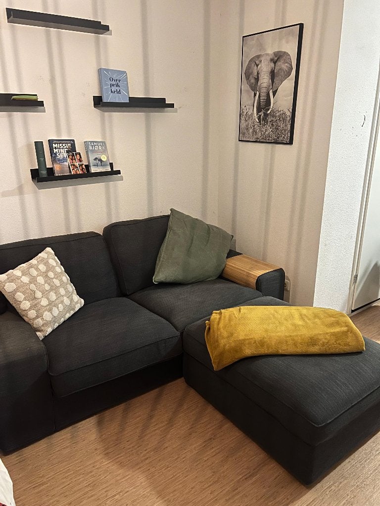 IKEA bank + hocker, Ophalen, Gebruikt, 100 tot 125 cm, 150 tot 200 cm