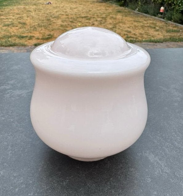 Art Deco lampenkap / lampenglas – Roze glas - Vintage antiek, Ophalen of Verzenden