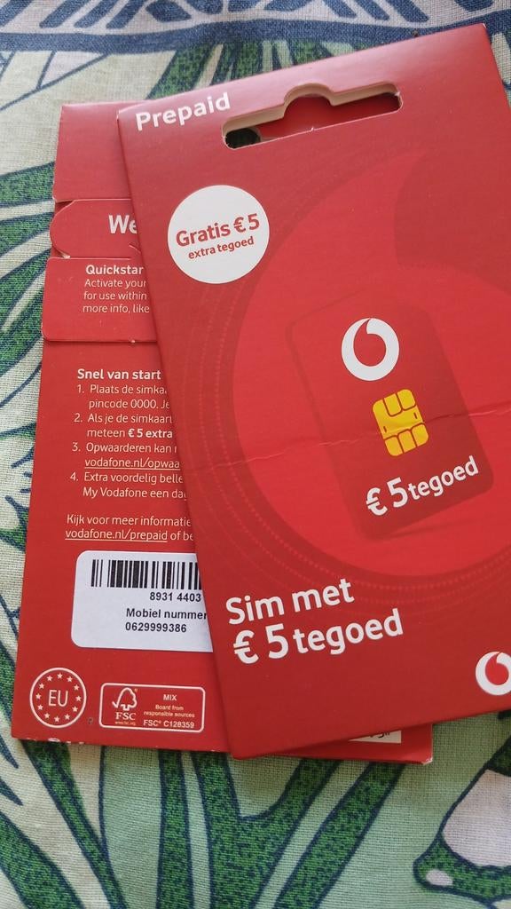 0629999386 Uitstekend top nummer Vodafone prepaid simkaart, Verzenden, Nieuw, Vodafone, Simkaart