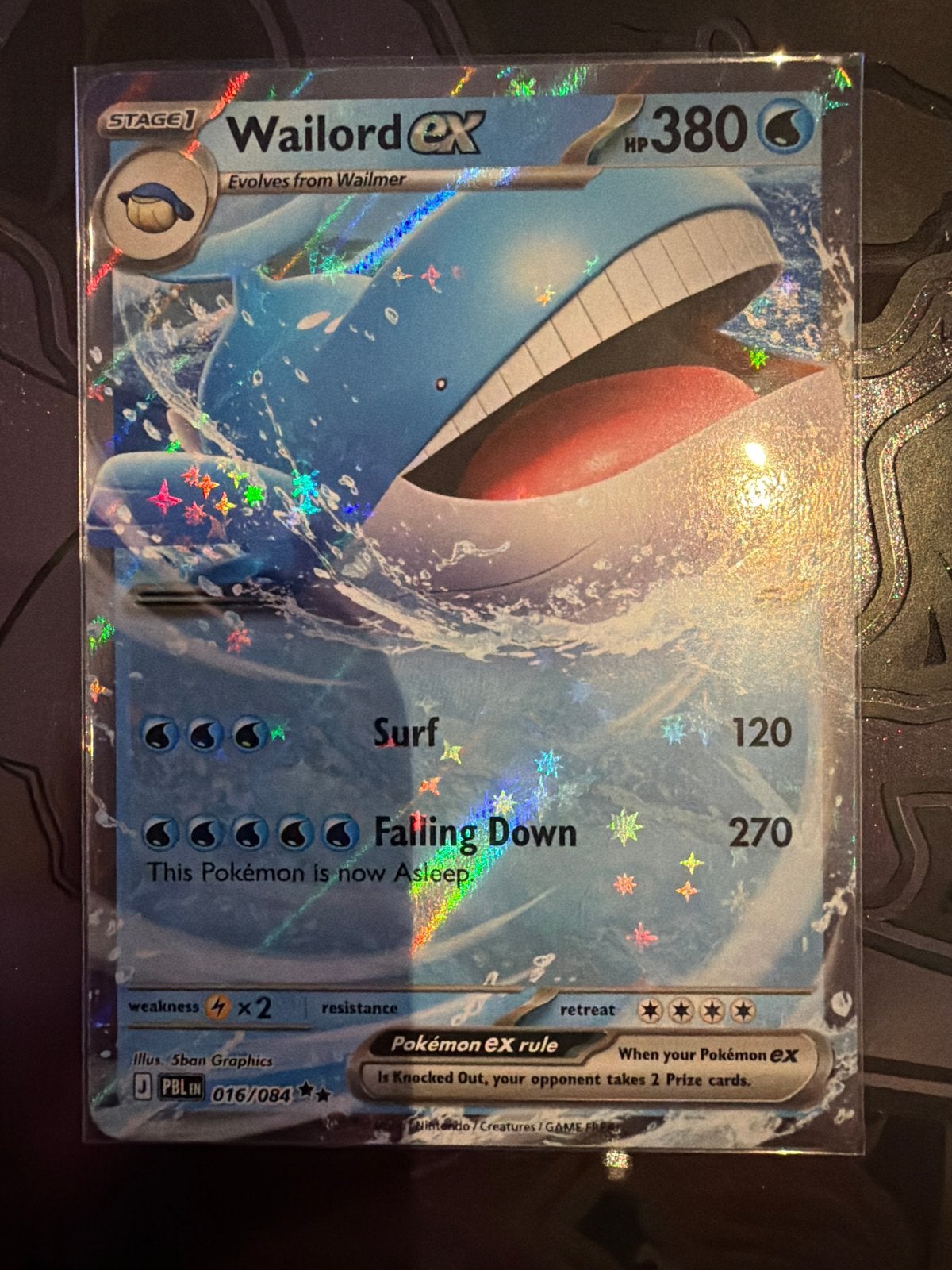 Wailord ex 016/084 Pitch Black - Nieuw dubbel, Ophalen of Verzenden, Nieuw, Losse kaart, Foil