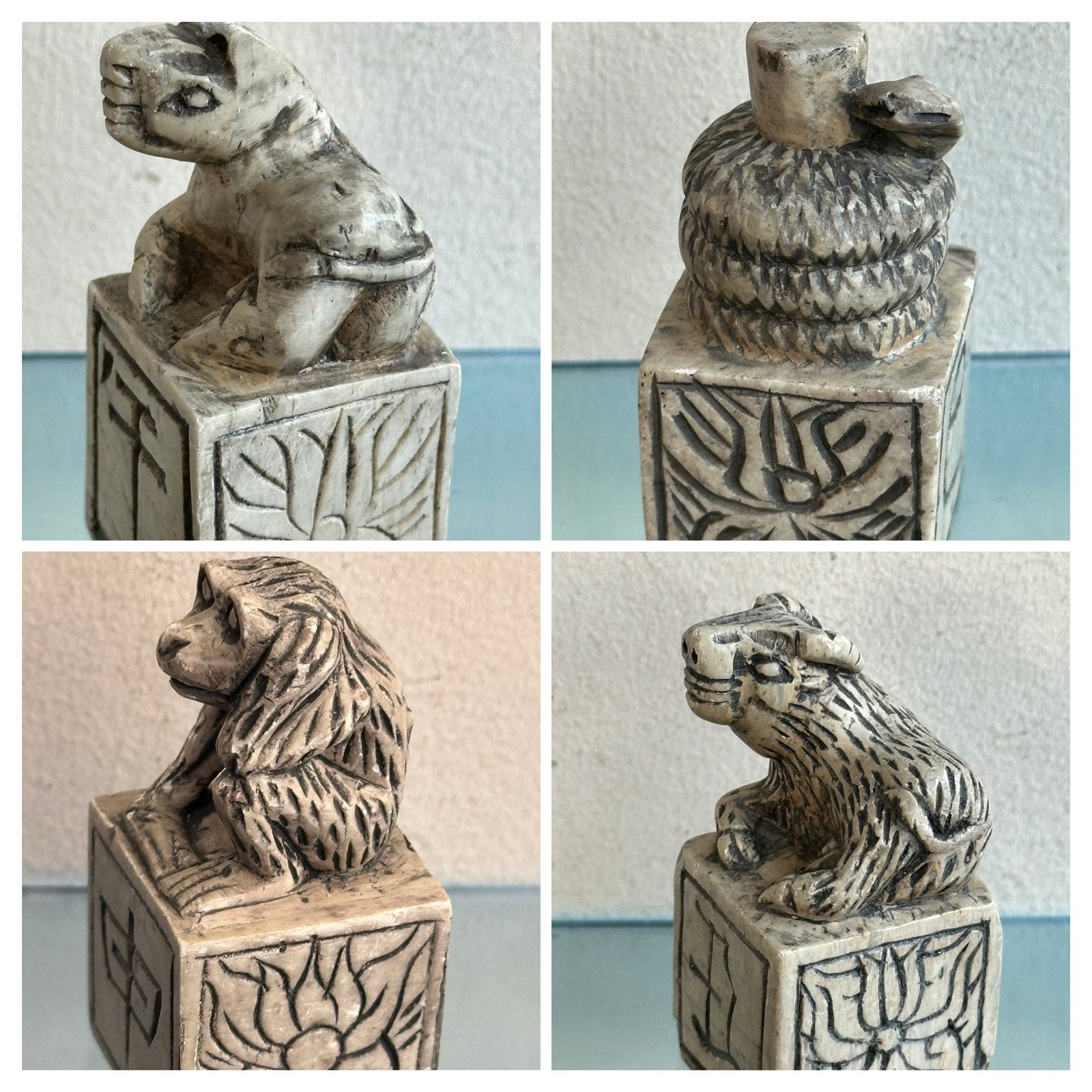 Chinees zodiac beeldje Aap Slang Os  Paard 6.5 cm P/st, Ophalen of Verzenden, Gebruikt