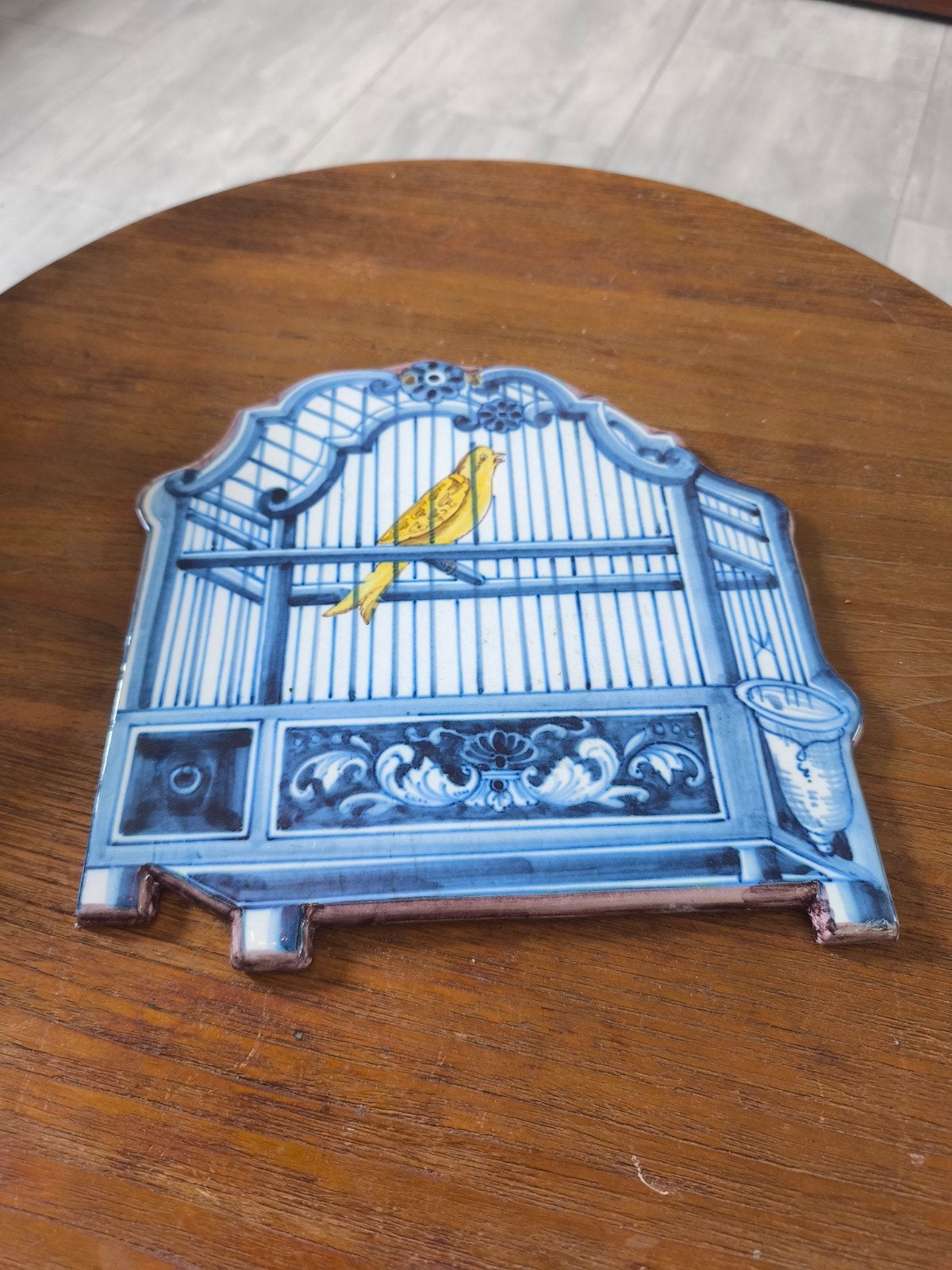 Antieke Makkumer Tichelaar Plaquette Vogelkooi, Antiek en Kunst, Ophalen of Verzenden