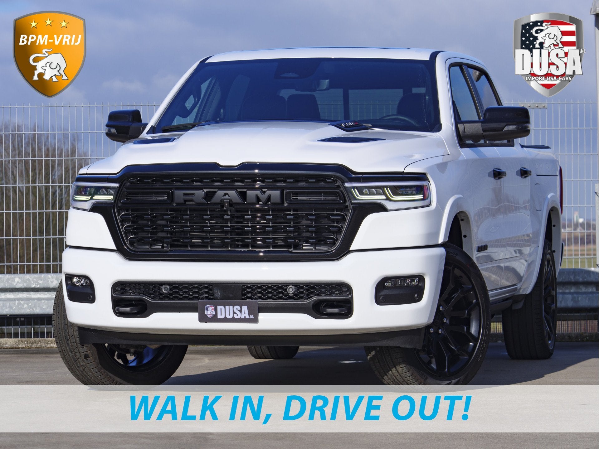 Dodge Ram | 1500 | Limited | Night | 3.0L Twin-Turbo I6 | Hi, Automaat, 2438 kg, Zwart, Wit