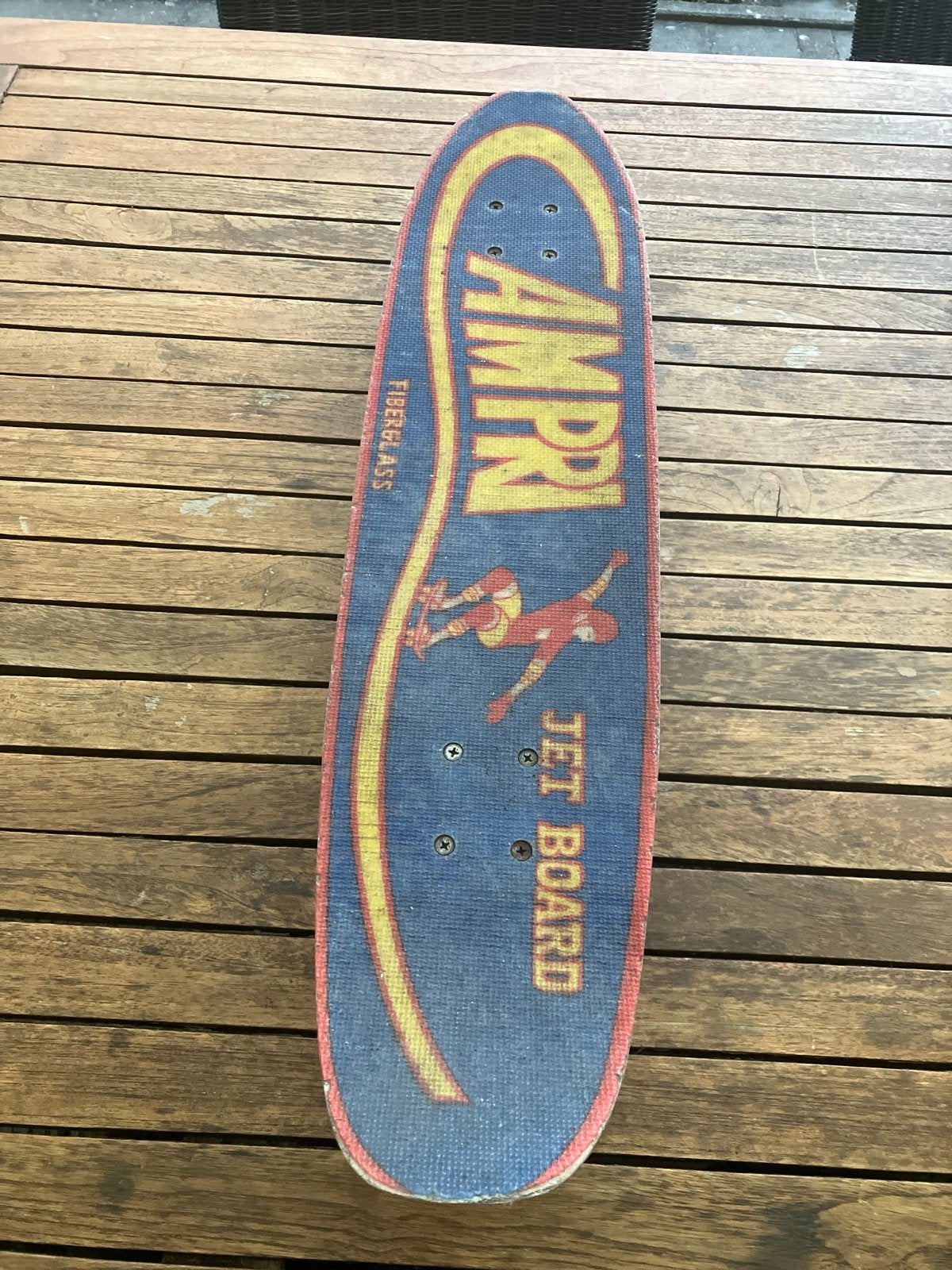Vintage Ampri Jet Board Skateboard Fiberglass, Ophalen of Verzenden, Gebruikt, Skateboard