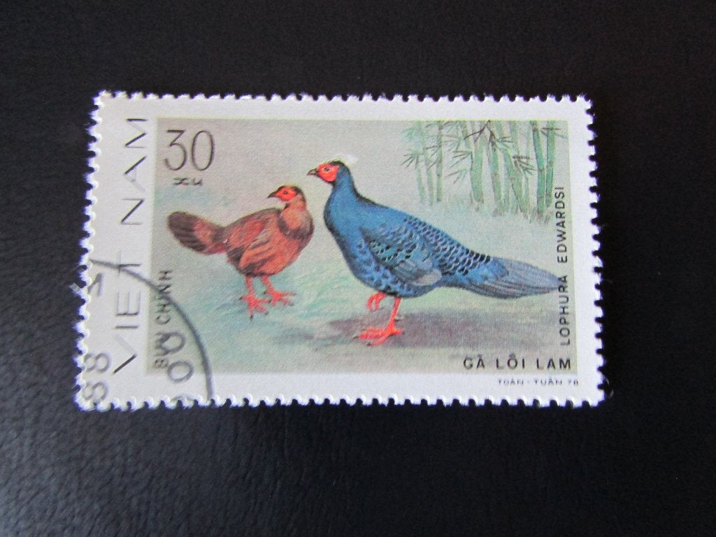 Postzegel Vogel: Edwards-Fazant uit Vietnam, Ophalen of Verzenden, Gestempeld, Dier of Natuur