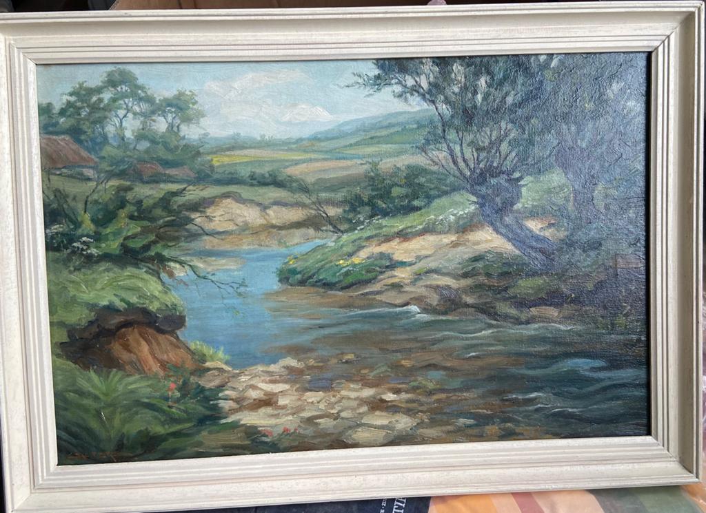 Z-Limburg Geuldal gesigneerd Jac Eriks, Antiek en Kunst, Kunst | Schilderijen | Klassiek, Ophalen of Verzenden
