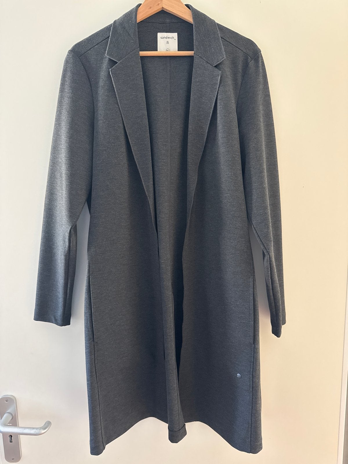 Stijlvolle Sandwich lange blazer - Nieuw - maat L, Ophalen of Verzenden, Nieuw, Maat 42/44 (L), Grijs