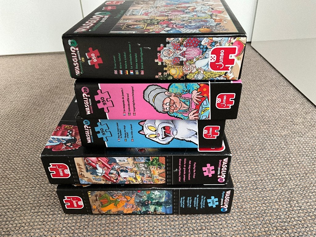 5 Wasgij puzzels kopen of ruilen, Hobby en Vrije tijd, Denksport en Puzzels, Ophalen, 500 t/m 1500 stukjes, Zo goed als nieuw