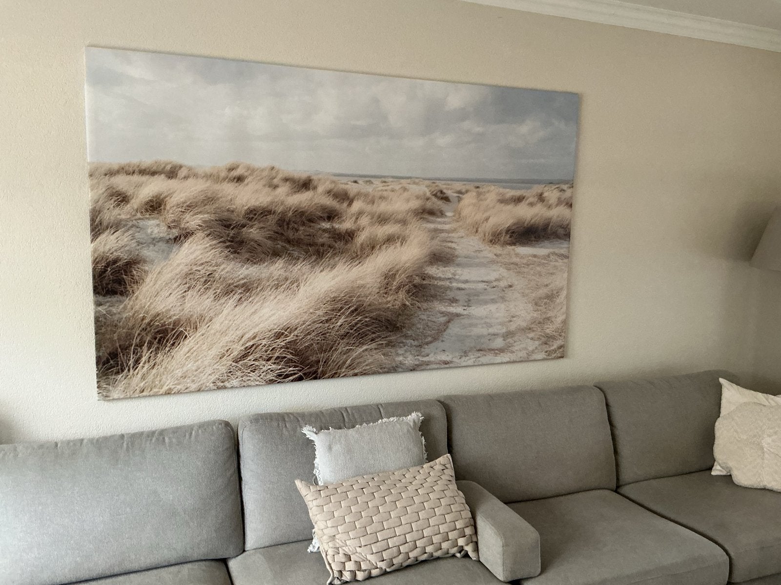 Groot canvas schilderij duinlandschap in rustige tinten, Huis en Inrichting, Woonaccessoires | Schilderijen, Tekeningen en Foto's