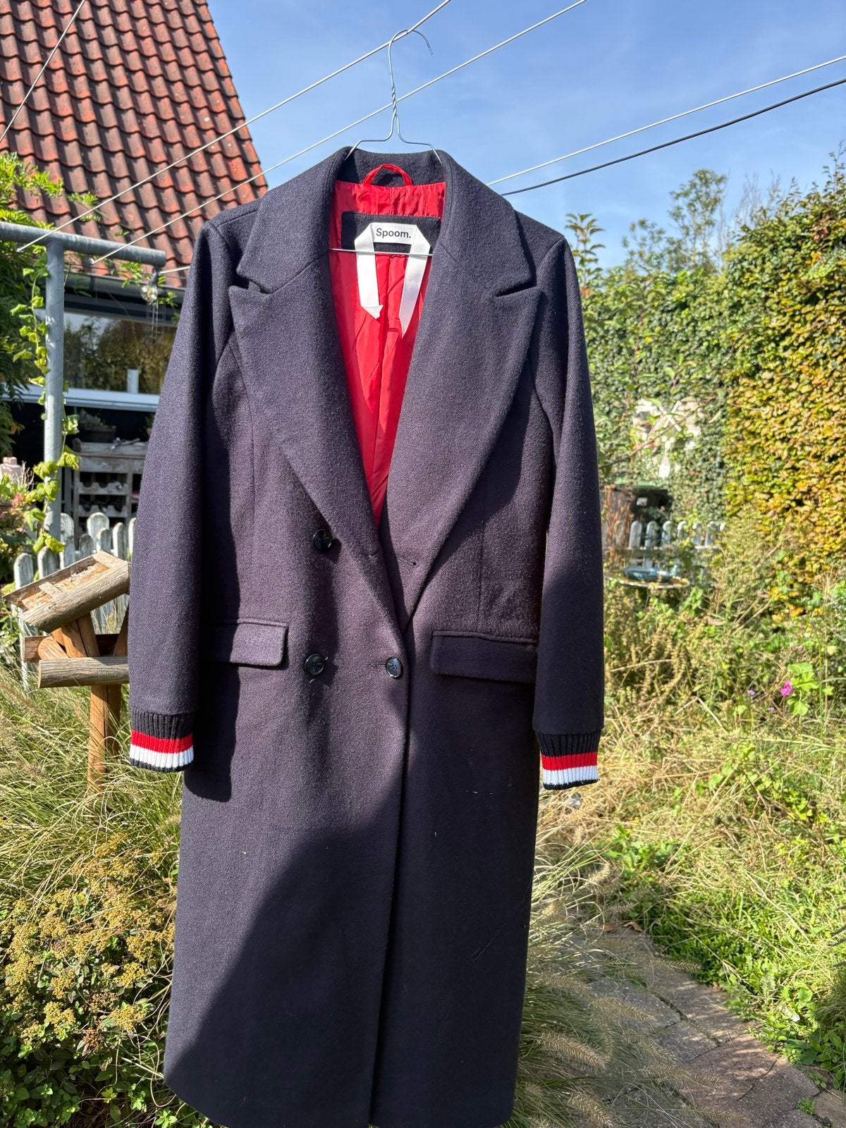Mooie Spoom winterjas, past prima als je M draagt, Ophalen of Verzenden, Zo goed als nieuw, Maat 36 (S), Blauw