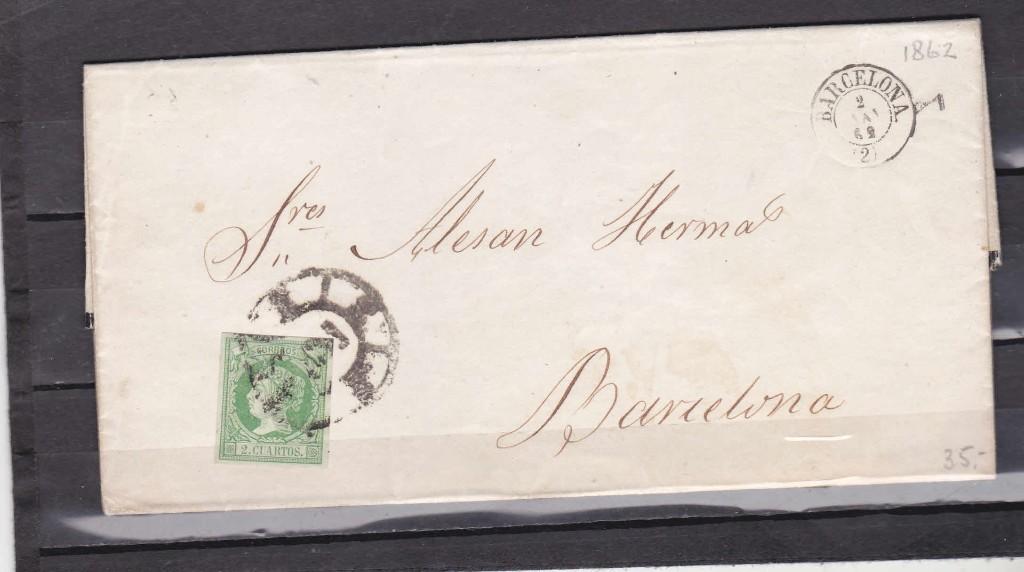 Spanje brief 1862, Ophalen of Verzenden, Brief