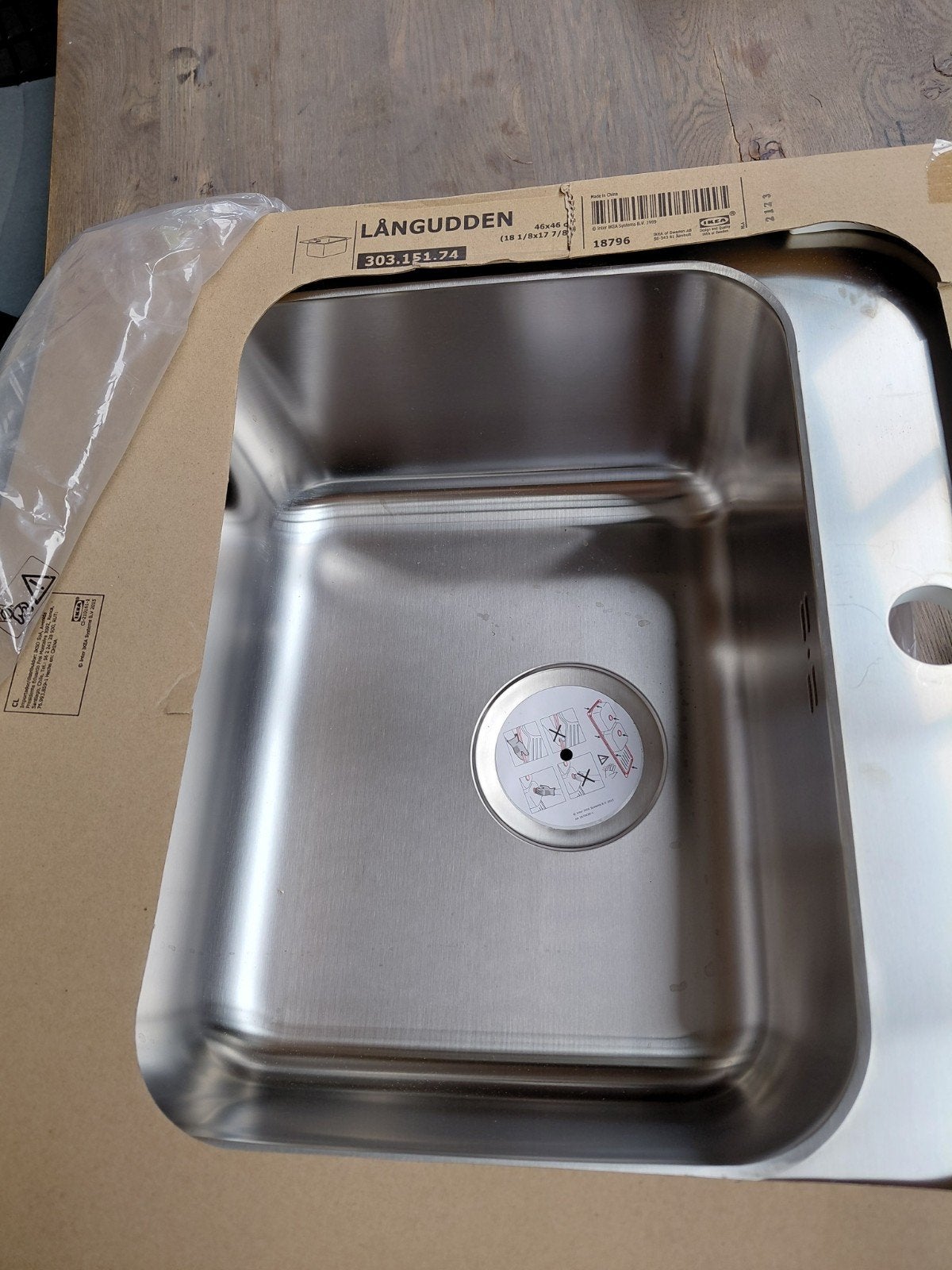 IKEA LÅNGUDDEN spoelbak, roestvrij staal, nieuw in doos, Ophalen, Overige typen, IKEA, Metaal