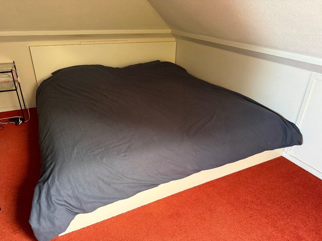 Wit 2-persoons bed, Ophalen, Strak, Gebruikt, Wit