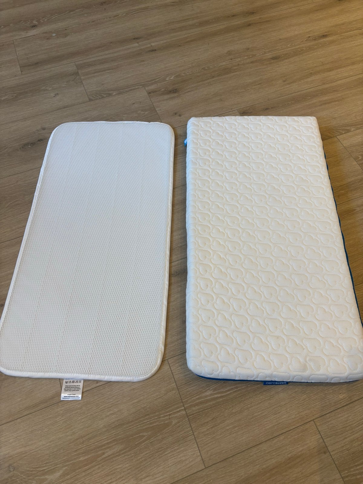 Aerosleep matras en topper voor wieg/co-sleeper, Zo goed als nieuw, Matras, Eenpersoons, 70 cm of minder